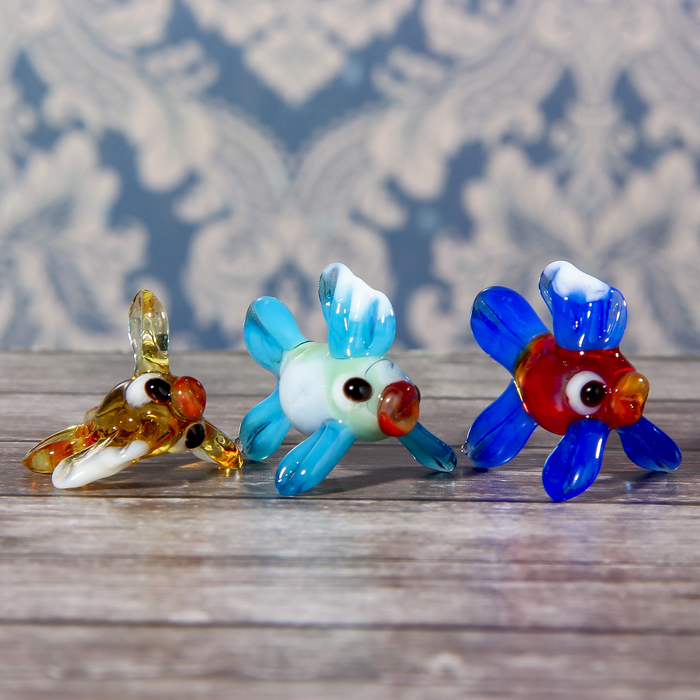 Сувенир стекло микро "Рыба" 4х3х3 см МИКС