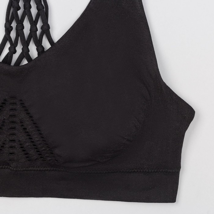 Топ-бра женский спортивный 31809, цвет чёрный, р-р 40-42 (S)