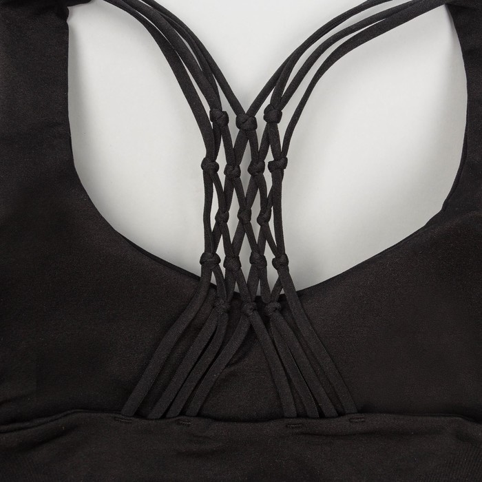 Топ-бра женский спортивный 31809, цвет чёрный, р-р 40-42 (S)