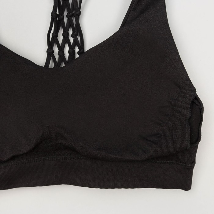 Топ-бра женский спортивный 31809, цвет чёрный, р-р 40-42 (S)