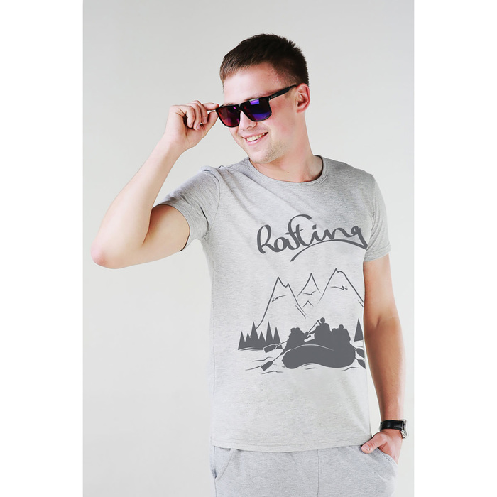 Футболка мужская 8901 цвет серый, р-р 56