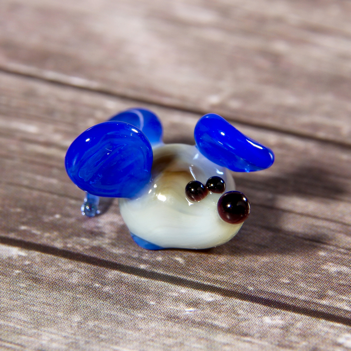 Сувенир стекло микро "Мышь" 4х3х2 см МИКС