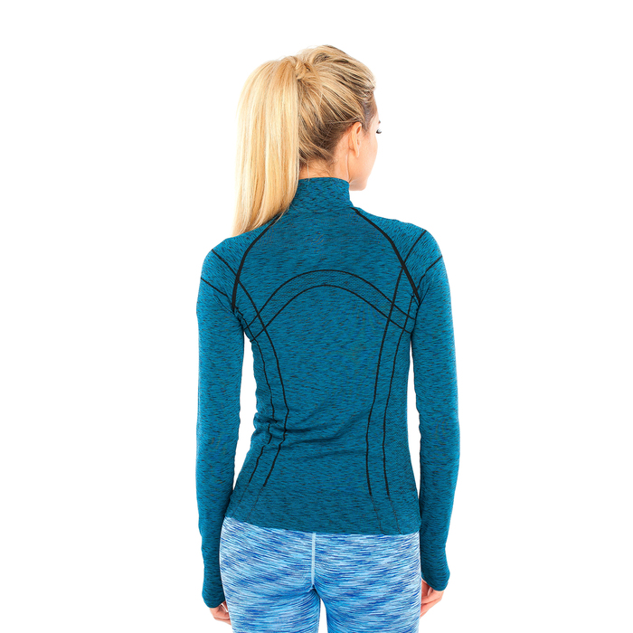 Толстовка женская спортивная 136, цвет синий меланж, р-р 40-42 (S)