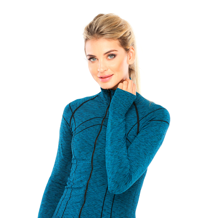 Толстовка женская спортивная 136, цвет синий меланж, р-р 40-42 (S)