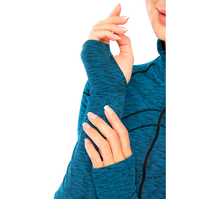 Толстовка женская спортивная 136, цвет синий меланж, р-р 40-42 (S)