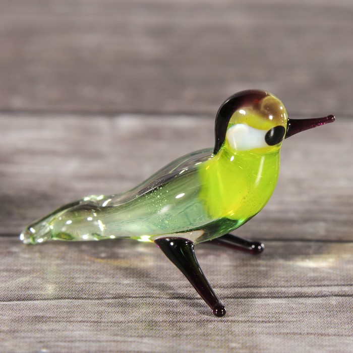 Сувенир стекло микро "Синица"  МИКС