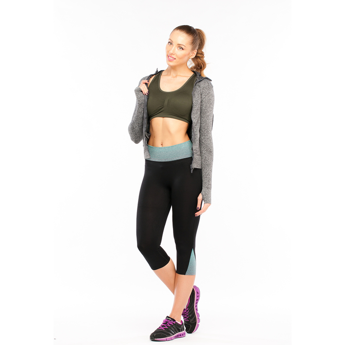 Толстовка женская спортивная 219, цвет серый меланж, р-р 44-46 (M)