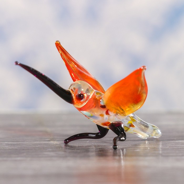 Сувенир стекло микро "Колибри" 4х3х2 см МИКС