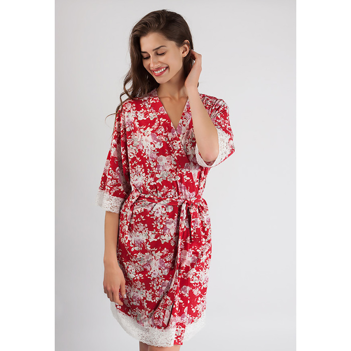 Халат женский запашной 80169 цвет красный, р-р 48
