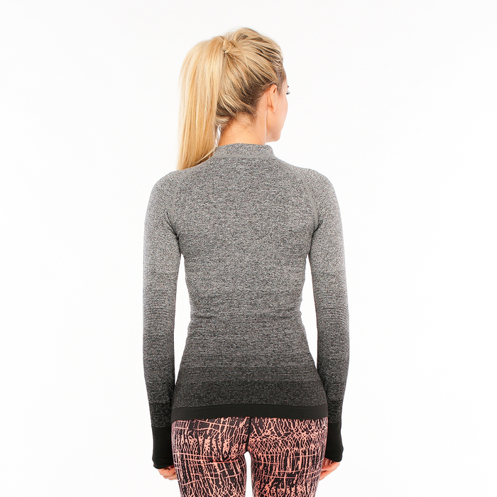 Толстовка женская спортивная 17839, цвет серый меланж/чёрный, р-р 44-46 (М)