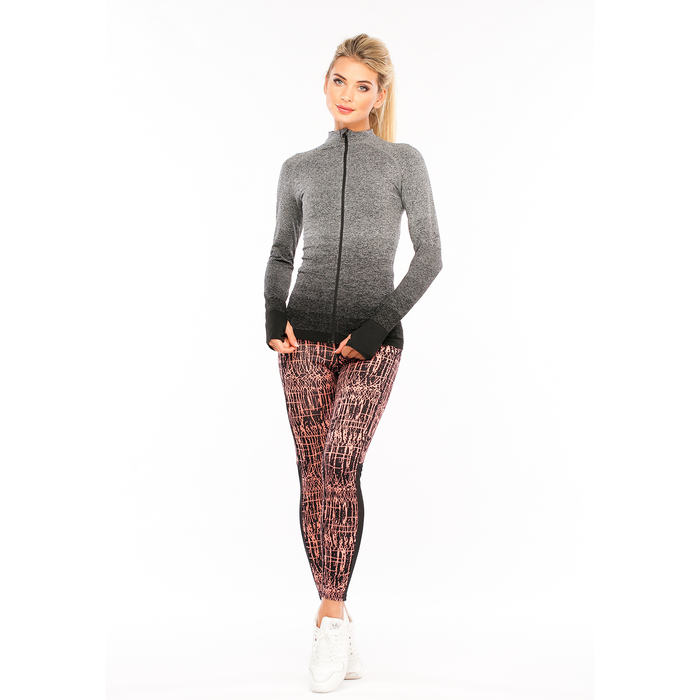 Толстовка женская спортивная 17839, цвет серый меланж/чёрный, р-р 44-46 (М)