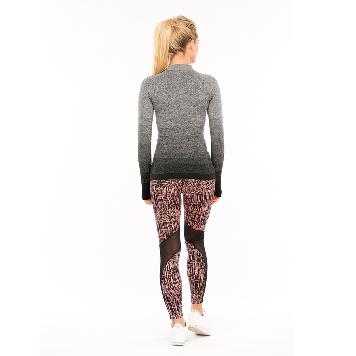 Толстовка женская спортивная 17839, цвет серый меланж/чёрный, р-р 44-46 (М)