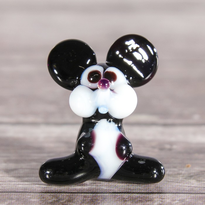 Сувенир стекло микро "Мышка" 4х3х2 см