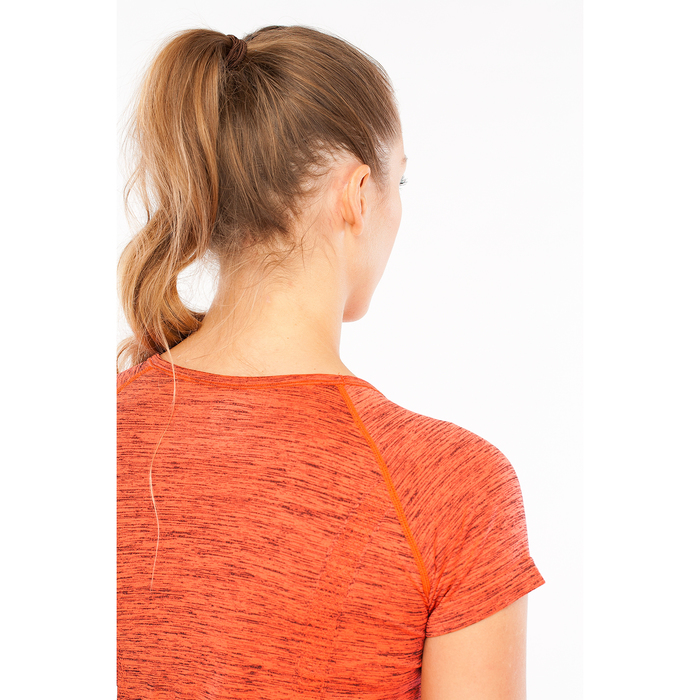 Футболка женская спортивная LF006, цвет оранжевый меланж, р-р 40-46 (S/M)