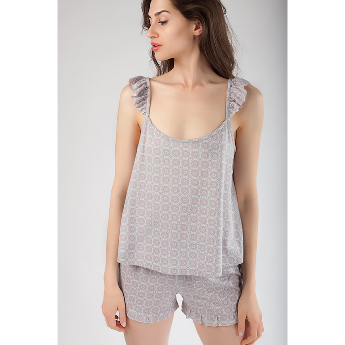 Комплект женский (майка, шорты) 80069 цвет серый, р-р 46