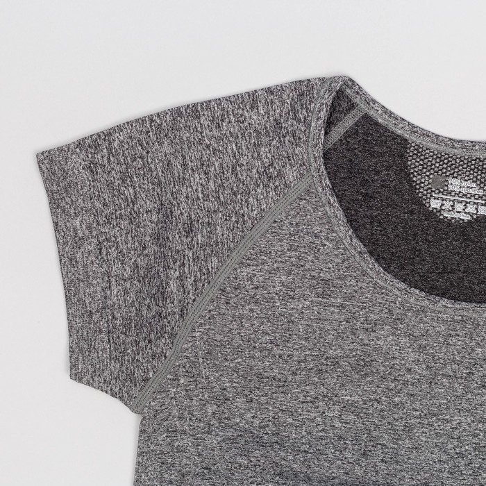 Футболка женская спортивная LF008, цвет серый меланж, р-р 40-42 (S)