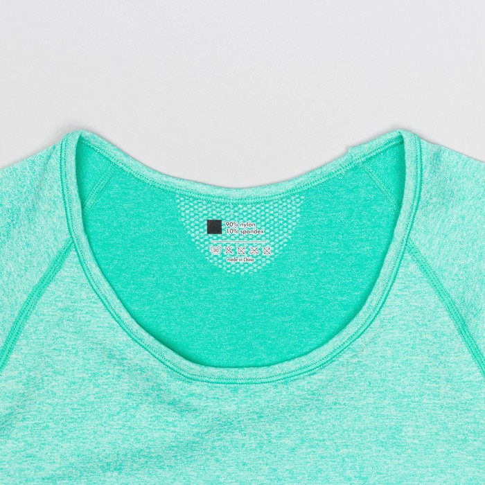 Футболка женская спортивная LF008, цвет мятный меланж, р-р 48-52 (L)