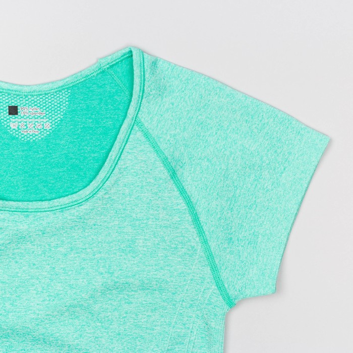 Футболка женская спортивная LF008, цвет мятный меланж, р-р 48-52 (L)
