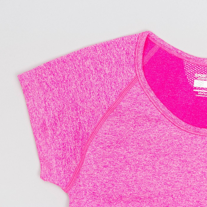 Футболка женская спортивная LF008, цвет розовый меланж, р-р 40-42 (S)