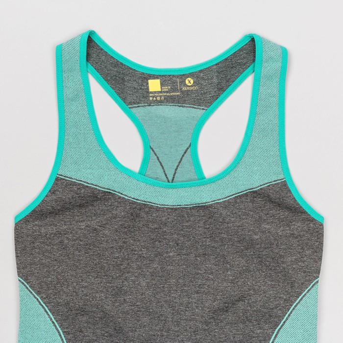 Майка женская спортивная JC002, цвет серый меланж/мятный, р-р 56-68 (XXL)