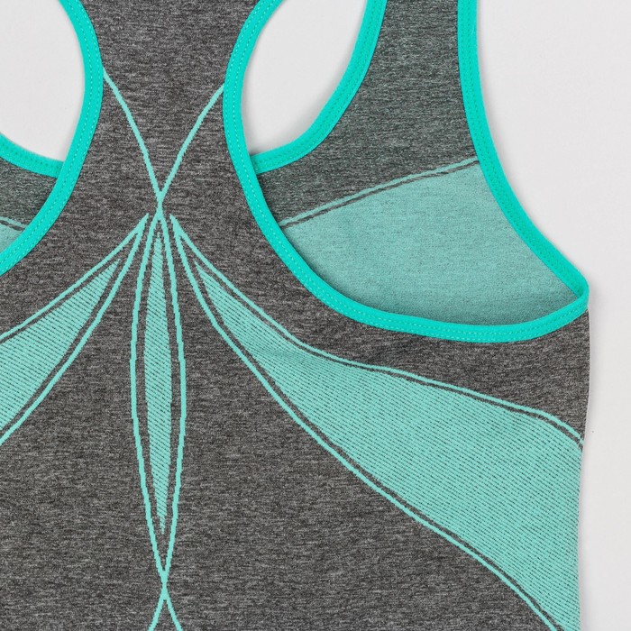 Майка женская спортивная JC002, цвет серый меланж/мятный, р-р 56-68 (XXL)