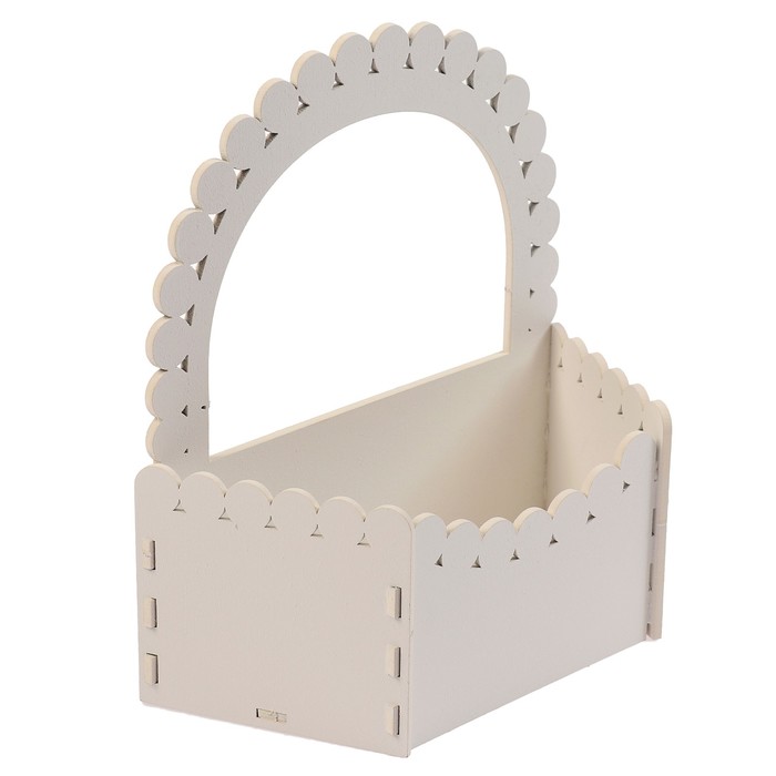 Кашпо флористическое "Корзиночка", белое, 18,5х7,5х20см