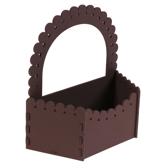 Кашпо флористическое "Корзиночка", коричневое, 18,5х7,5х20см