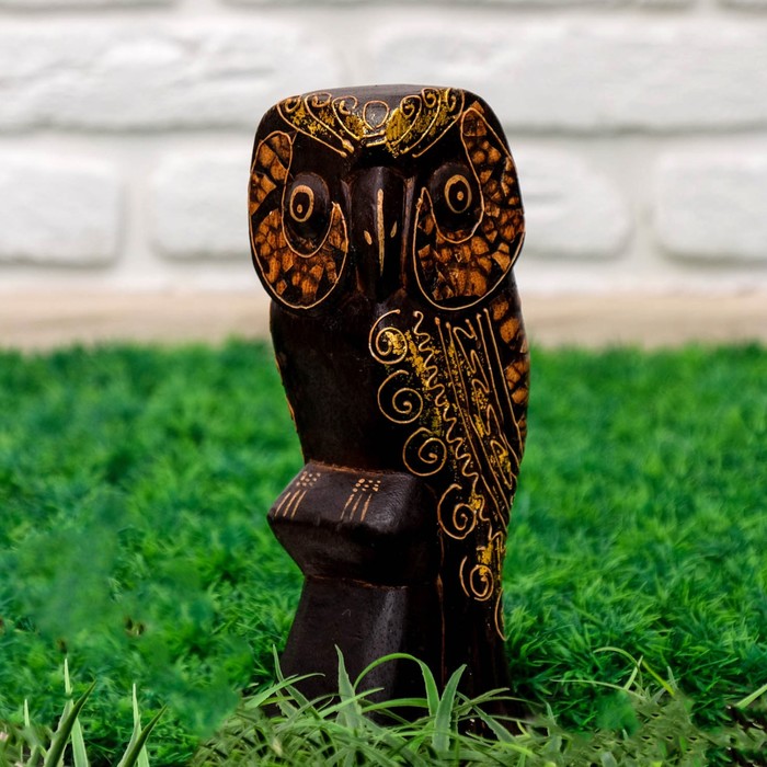 Деревянная фигурка "Сова на пне" 25 см