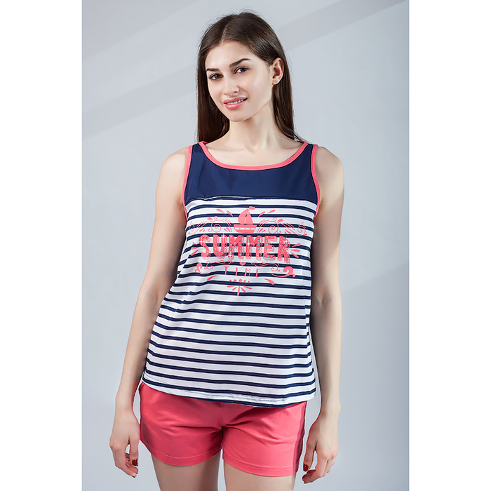 Комплект женский (майка, шорты) 8716 цвет розовый, р-р 48