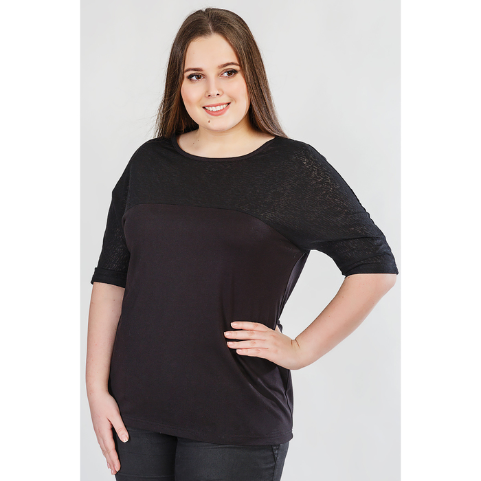 Футболка женская 8724 цвет чёрный, р-р 48