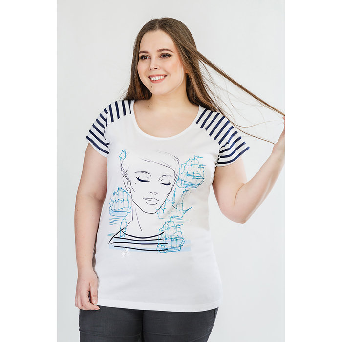 Футболка женская 8732 цвет белый, р-р 50
