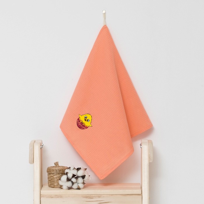 Полотенце детское "Доляна" Цыпа, цвет коралловый 40х70 см, 100% хл, 150 г/м²