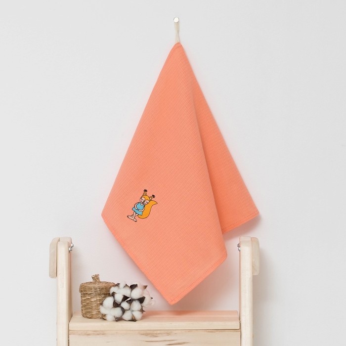 Полотенце детское "Доляна" Белочка, цвет коралловый 40х70 см, 100% хлопок, 150 г/м²