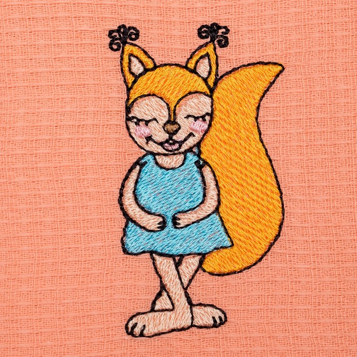 Полотенце детское "Доляна" Белочка, цвет коралловый 40х70 см, 100% хлопок, 150 г/м²