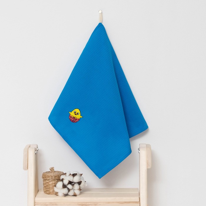 Полотенце детское "Доляна" Цыпа, цвет небесный 40х70 см, 100% хлопок, 150 г/м²