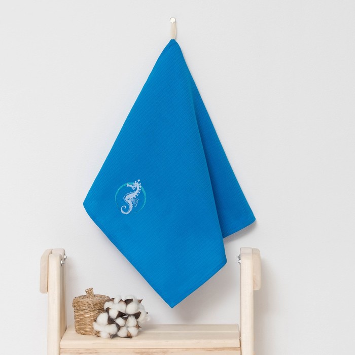 Полотенце детское "Доляна" Конёк, цвет небесный 40х70 см, 100% хлопок, 150 г/м²