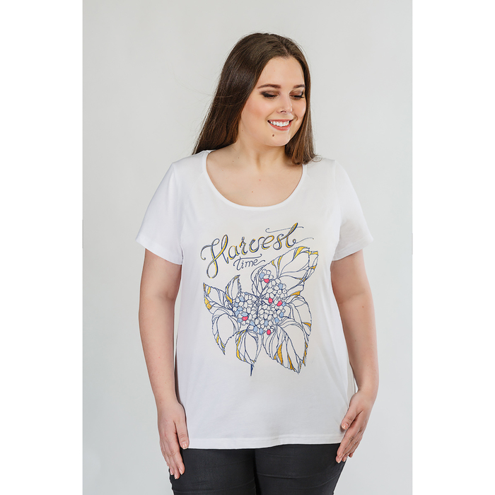 Футболка женская 8743 цвет белый, р-р 52