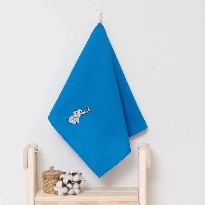 Полотенце детское "Доляна" Слоник, цвет небесный 40х70 см, 100% хлопок, 150 г/м²