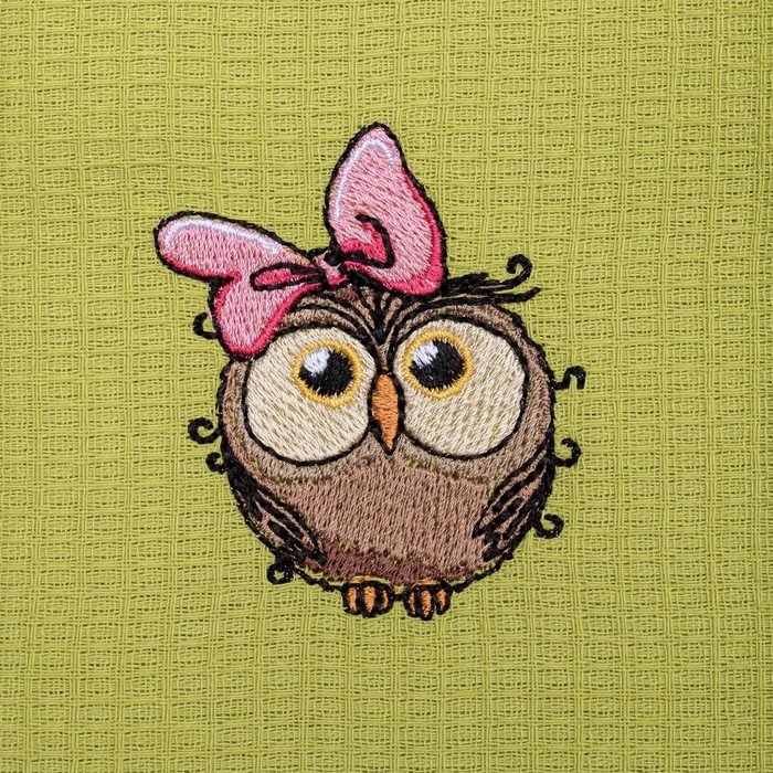 Полотенце детское "Доляна" Совушка, цвет оливковый 40х70 см, 100% хлопок, 150 г/м²