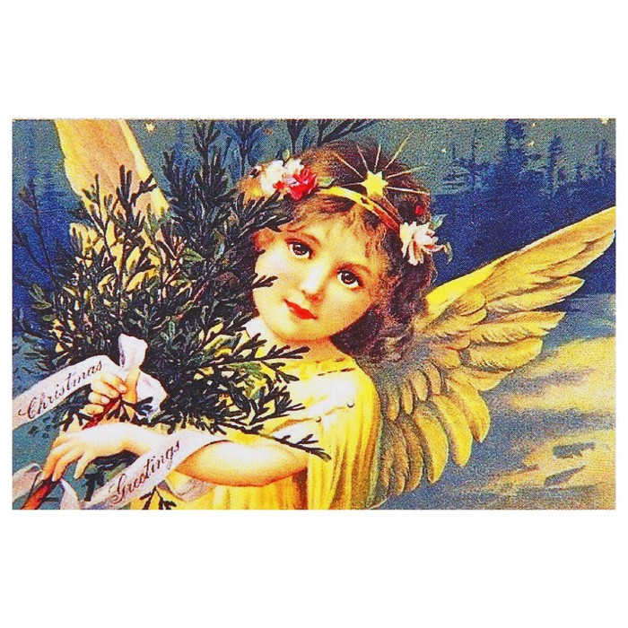 Картина стразами "Ангел с веточкой елки"