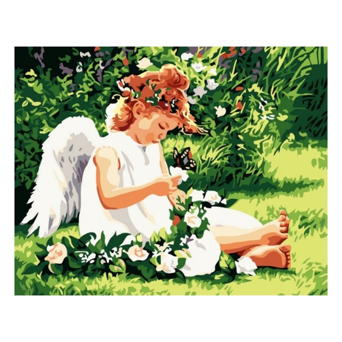 Картина стразами "Ангелочек с бабочкой"