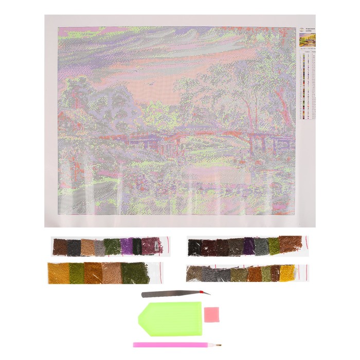 Картина стразами "Домик у реки" Виктор Цыганов"