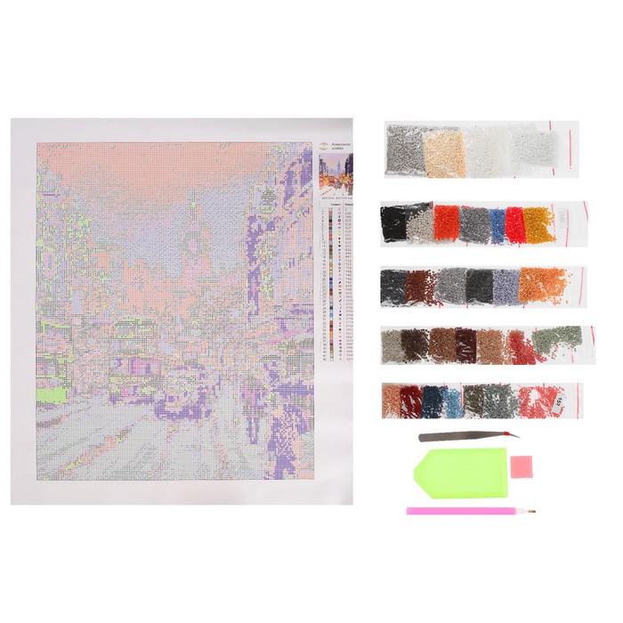 Картина стразами "Красный автобус" Ричард Макнейл"