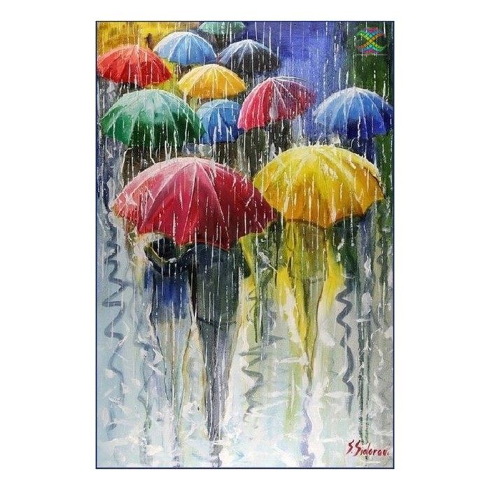 Картина стразами "Зонтики"