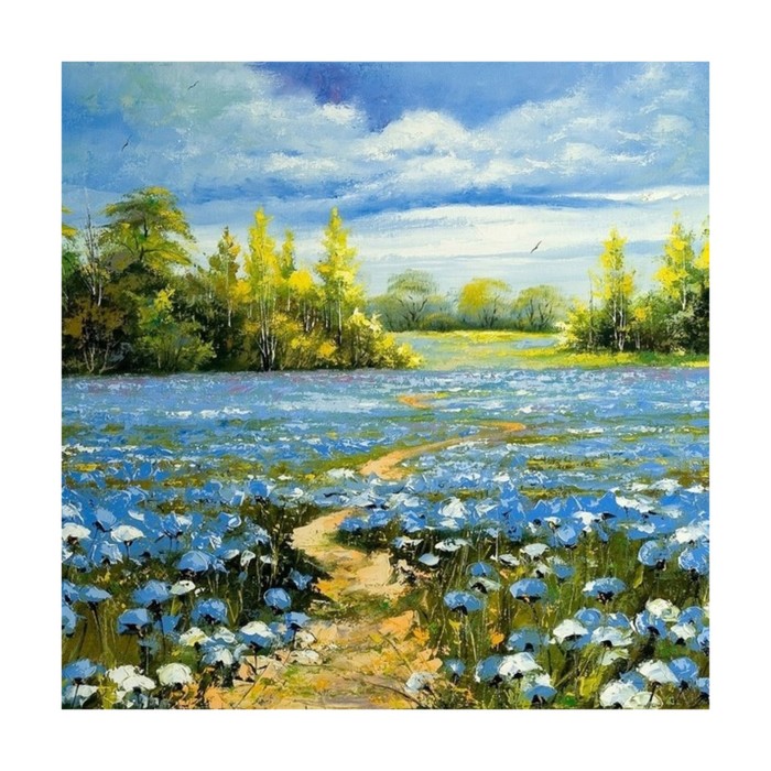 Картина стразами "Васильковое поле"