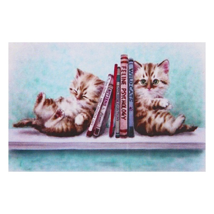 Картина стразами "Котята и книги"