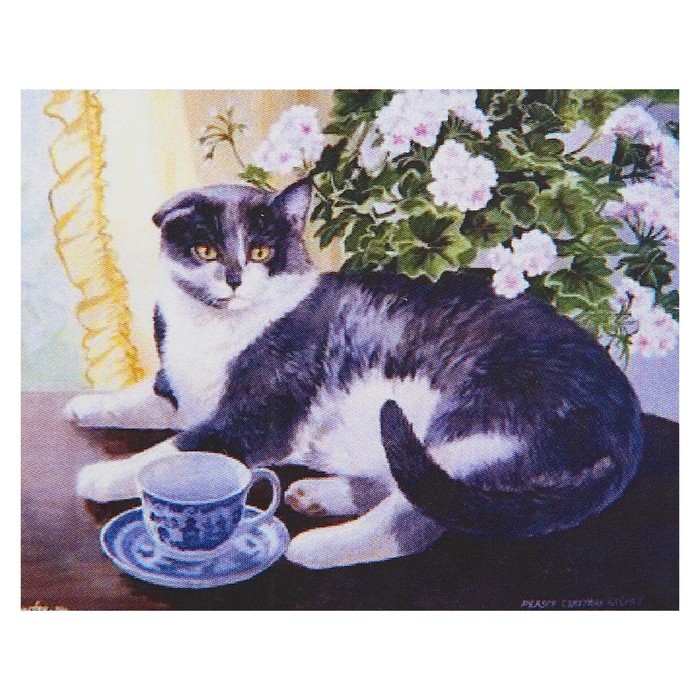 Картина стразами "Кот на столе" Персис Клейтон Вейрс"