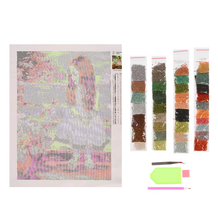 Картина стразами "Девочка и кот" Волегов Владимир"