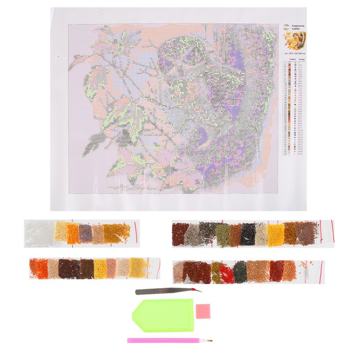 Картина стразами "Сова в дупле"