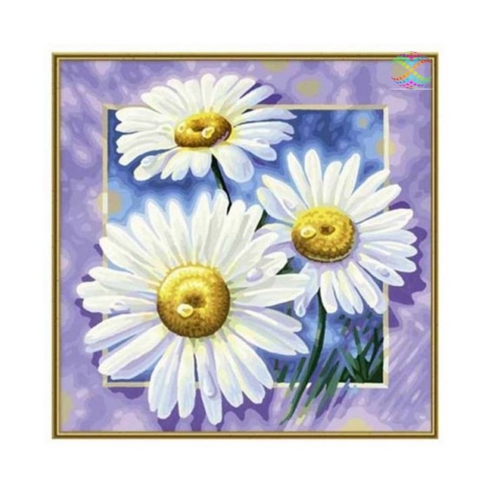 Картина стразами "Три белые ромашки"